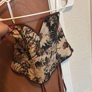 Floral Tapestry Corset Top